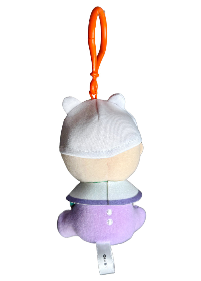 Bandai Dragon Ball Daima Baby Trunks Plush Mascot Keychain in multicolor with chibi Baby Trunks plush design and keychain clip — back view