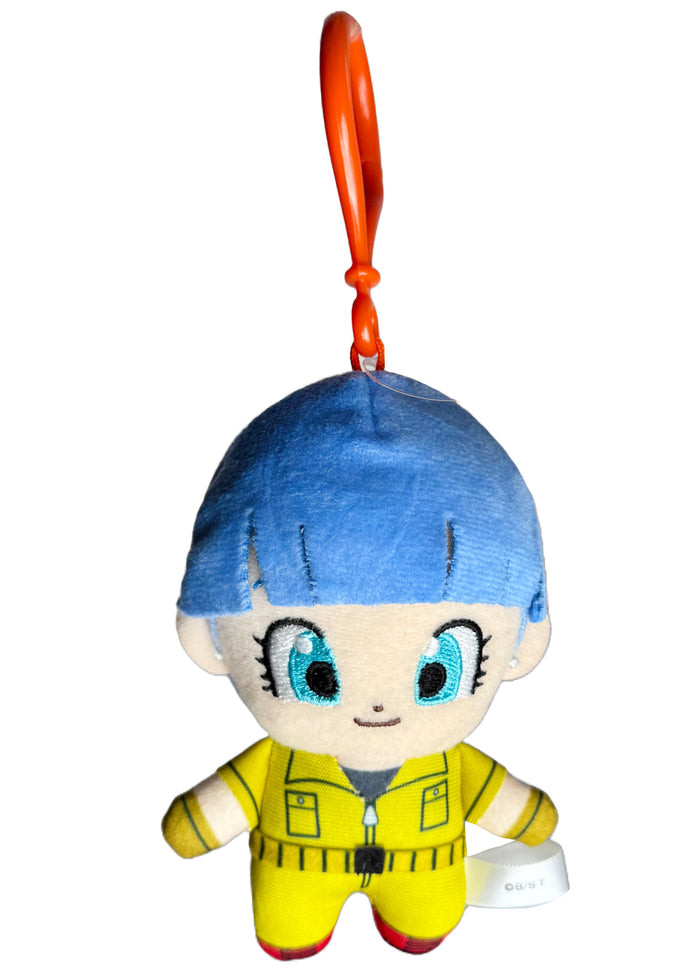 Bandai Dragon Ball Daima Bulma Plush Mascot Keychain in multicolor with chibi Bulma plush design and keychain clip — front view