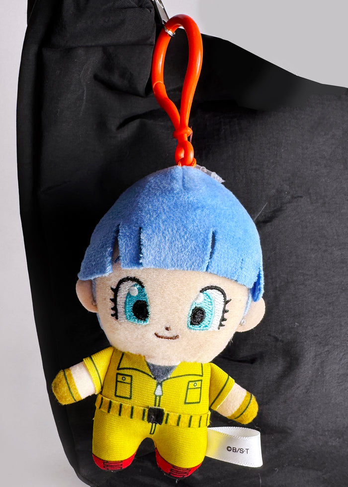 Bandai Dragon Ball Daima Bulma Plush Mascot Keychain in multicolor with chibi Bulma plush design and keychain clip — detail view