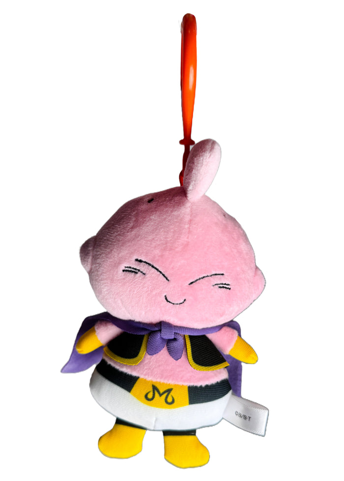 Bandai Dragon Ball Daima Majin Buu Plush Mascot Keychain in multicolor with chibi Majin Buu plush design and keychain clip — front view