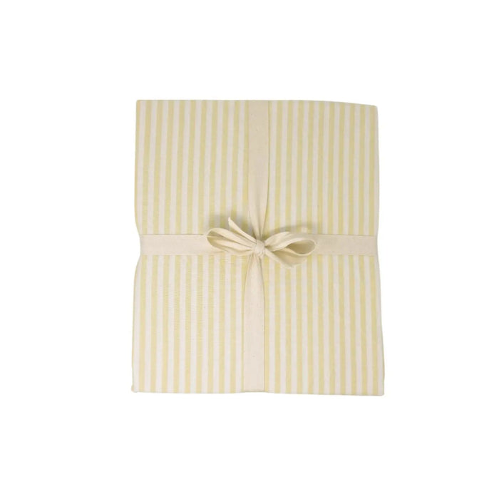 Drap-housse pour lit bébé en coton bio  Kadolis - Rayé jaune