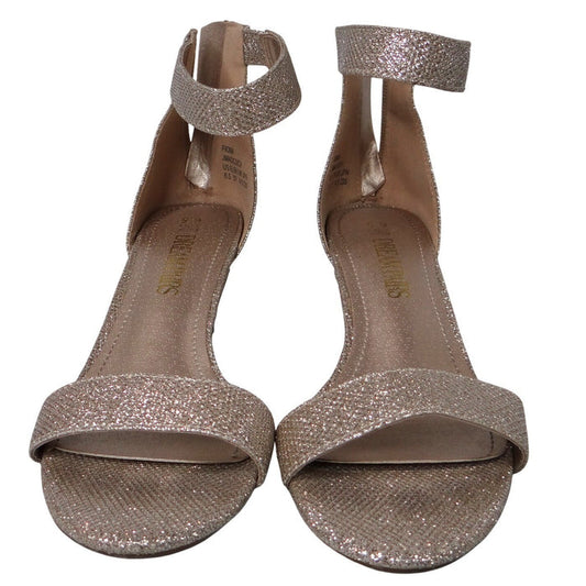 Dream Pairs Women Gold Glitter Ankle Strap Stiletto Heels Dress Shoes Size 6.50