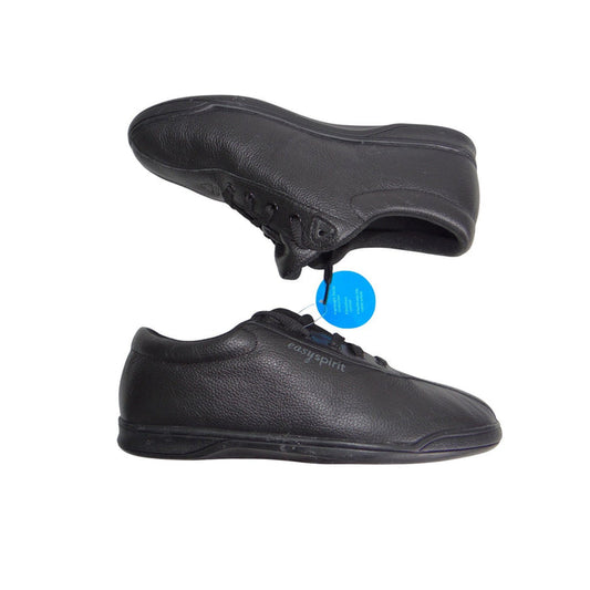 Easy Spirit ESAPI Womens 9 B Black Leather Walking Shoes Sneakers 1436 03150