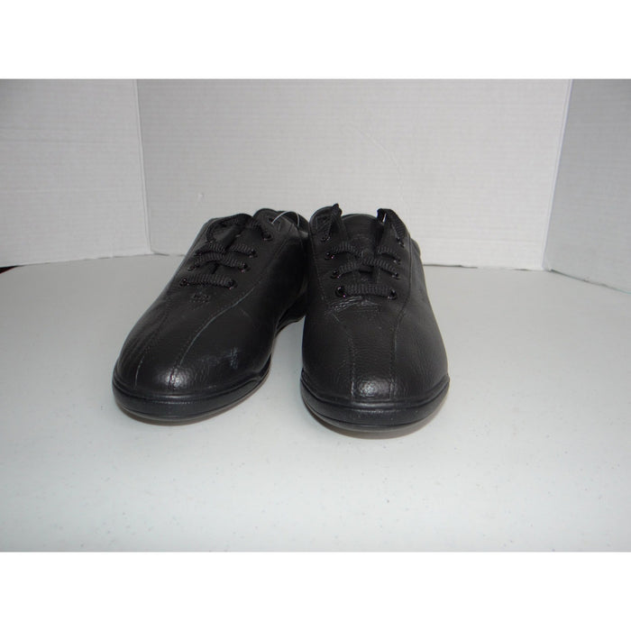 Easy Spirit ESAPI Womens 9 B Black Leather Walking Shoes Sneakers 1436 03154