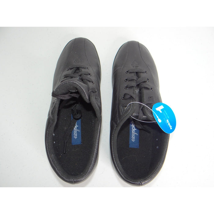 Easy Spirit ESAPI Womens 9 B Black Leather Walking Shoes Sneakers 1436 03156
