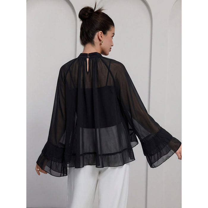 Ebony Sheer Top - Black