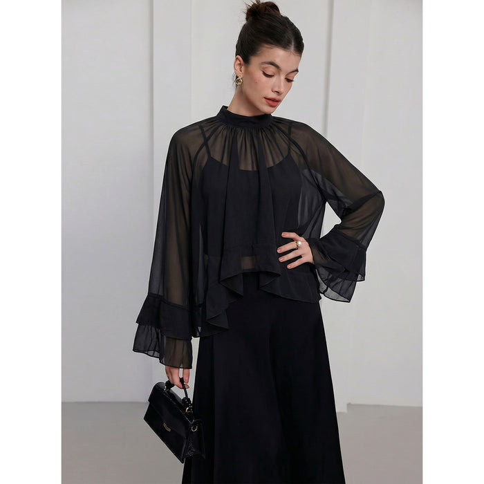 Ebony Sheer Top - Black