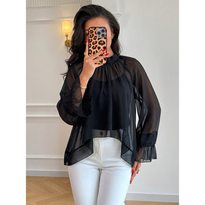 Ebony Sheer Top - Black