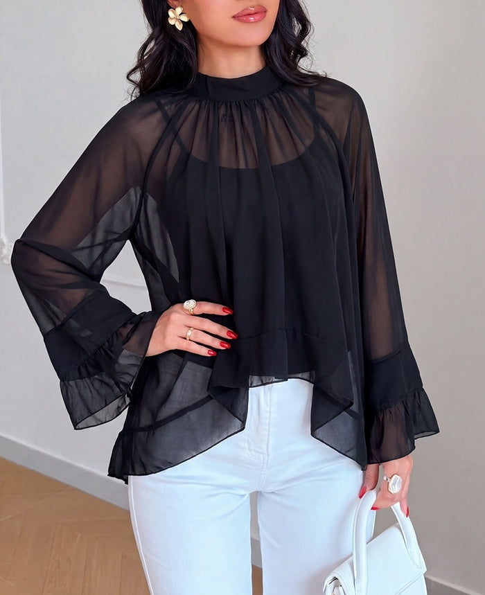 Ebony Sheer Top - Black