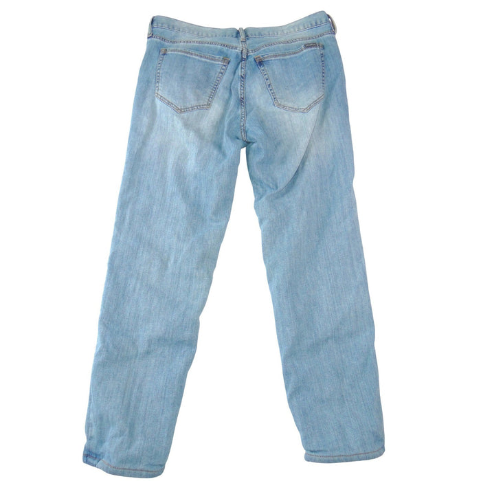 Eddie Bauer Womens P8 Light Wash Flannel Lined Boyfriend Relaxed Jeans3