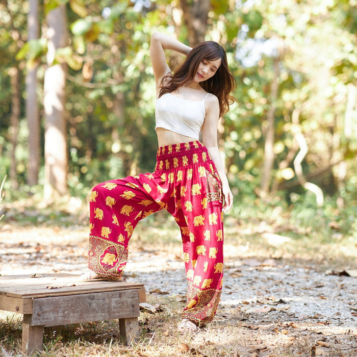 Elephant Big Gold Harem Pants - Lannaclothesdesign Shop