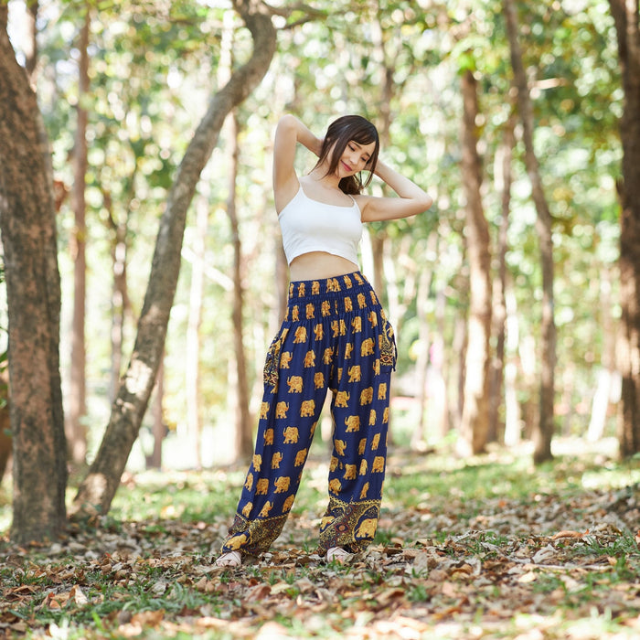 Elephant Big Gold Harem Pants - Lannaclothesdesign Shop