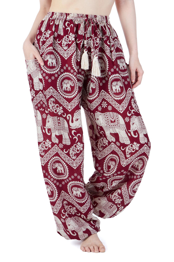 Elephant Harem Pants with Drawstring - Lannaclothesdesign Shop