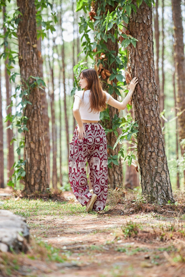 Elephant Harem Pants with Drawstring - Lannaclothesdesign Shop