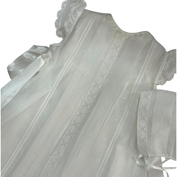 Elizabeth Luxe White Dress (no bonnet)