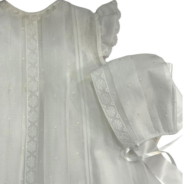 Elizabeth Luxe White Dress (no bonnet)
