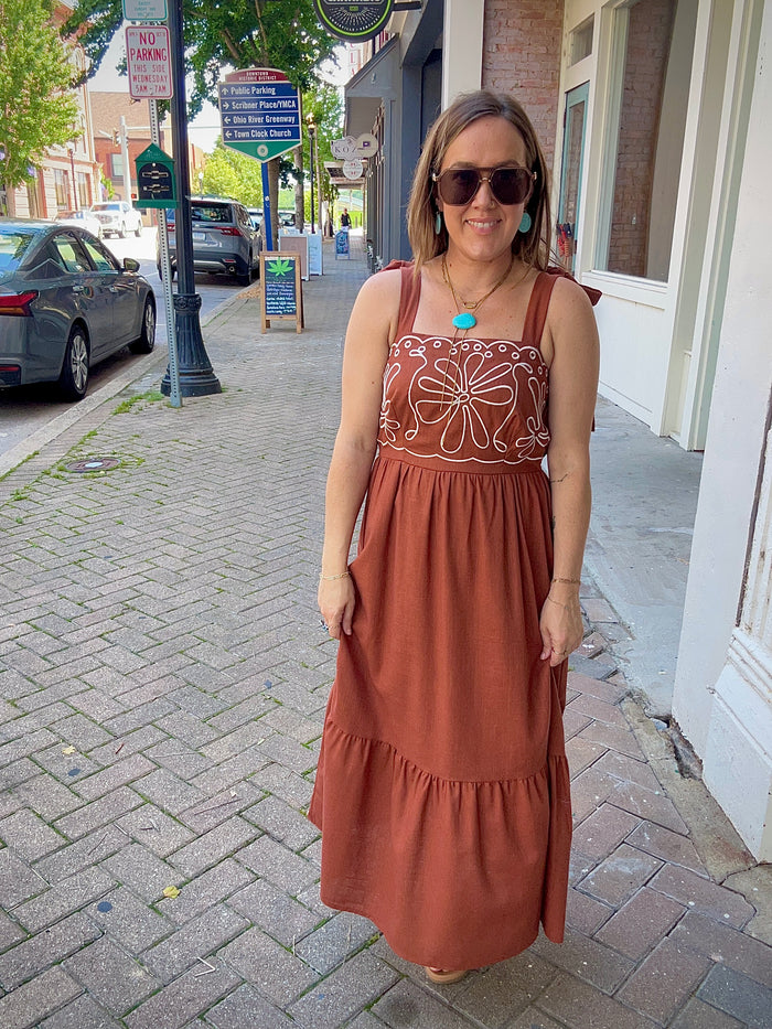 Embroidered maxi dress