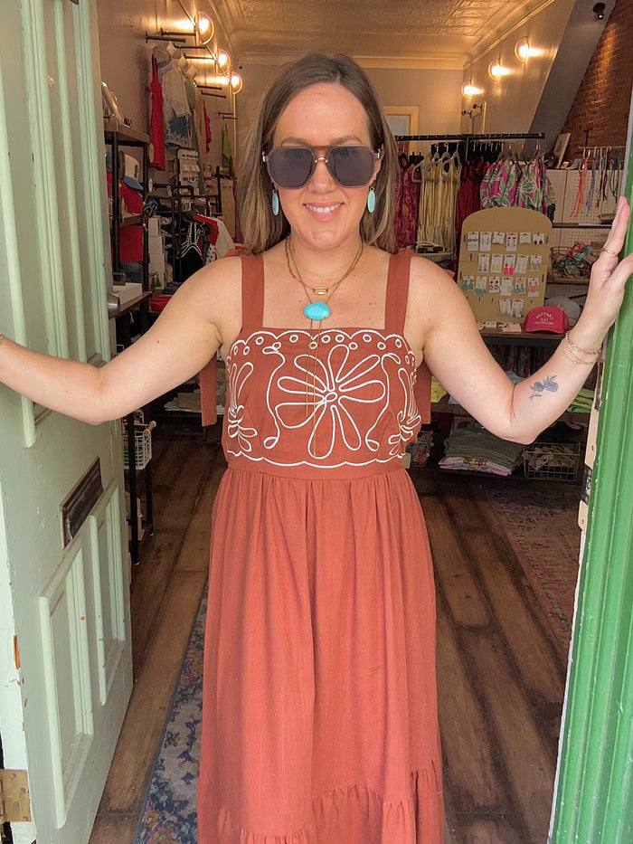 Embroidered maxi dress