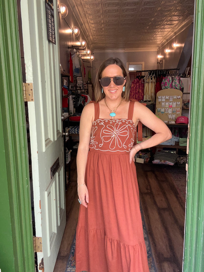 Embroidered maxi dress