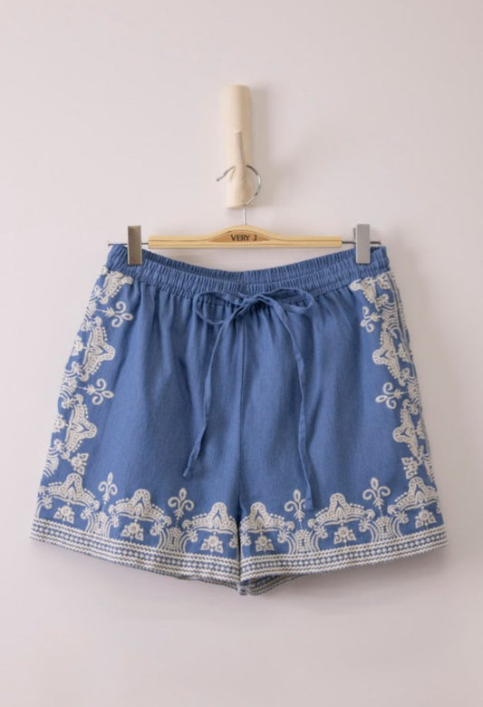 Embroidered shorts