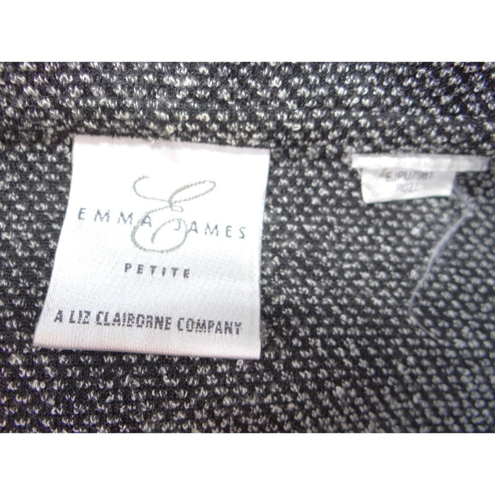 Emma James Petite Grey Textured Zip Up Jacket Liz Claiborne Size P2