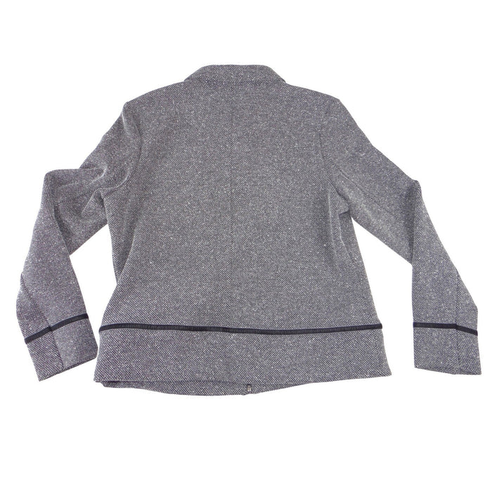 Emma James Petite Grey Textured Zip Up Jacket Liz Claiborne Size P3