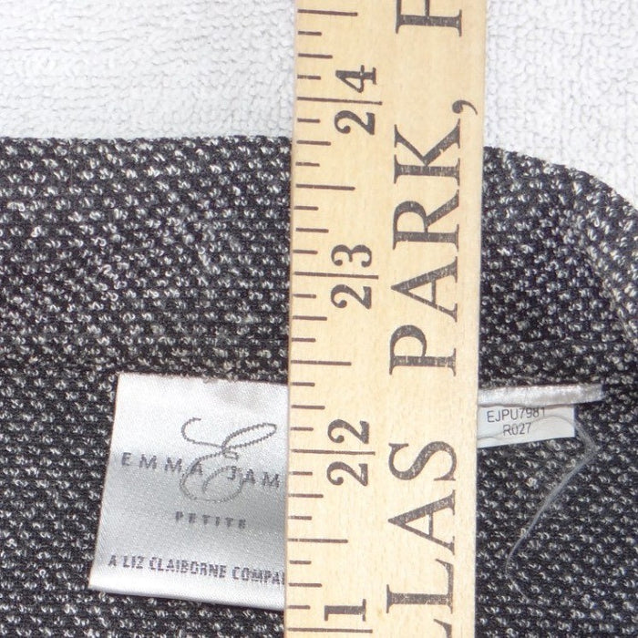 Emma James Petite Grey Textured Zip Up Jacket Liz Claiborne Size P5
