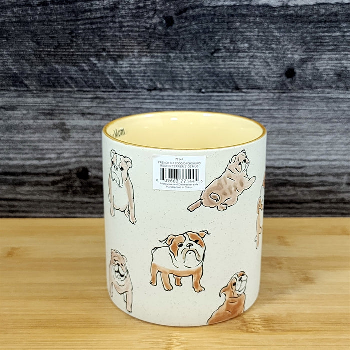 English Bulldog Coffee Mug Ceramic Dog Mom Tea Cup Bully Breed Blue Sky 21oz