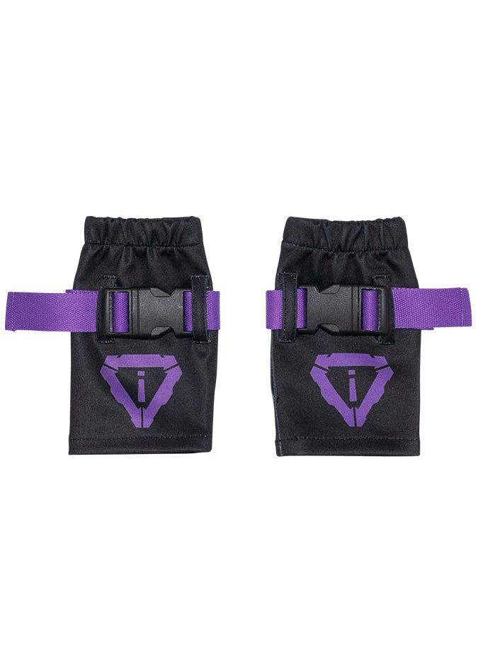 ACDC Rag Error Code Cyberpunk Tech Black Purple Arm Warmer — front view