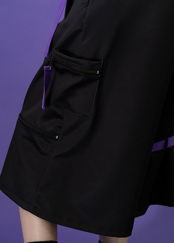 ACDC Rag Error Code Cyberpunk Tech Black Purple Capri Cargo Pants — detail shot 4