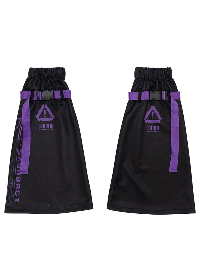 Error Code Cyberpunk Tech Black Purple Leg Warmer