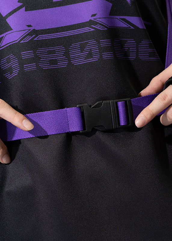 ACDC Rag Error Code Cyberpunk Tech Oversized Black Purple Tee — detail shot 2