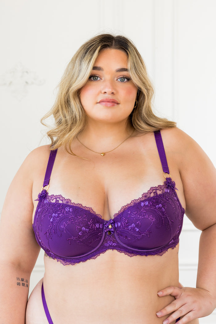 LILUNDERWEAR Essence Balconnet Mauve - balconnet vue de face