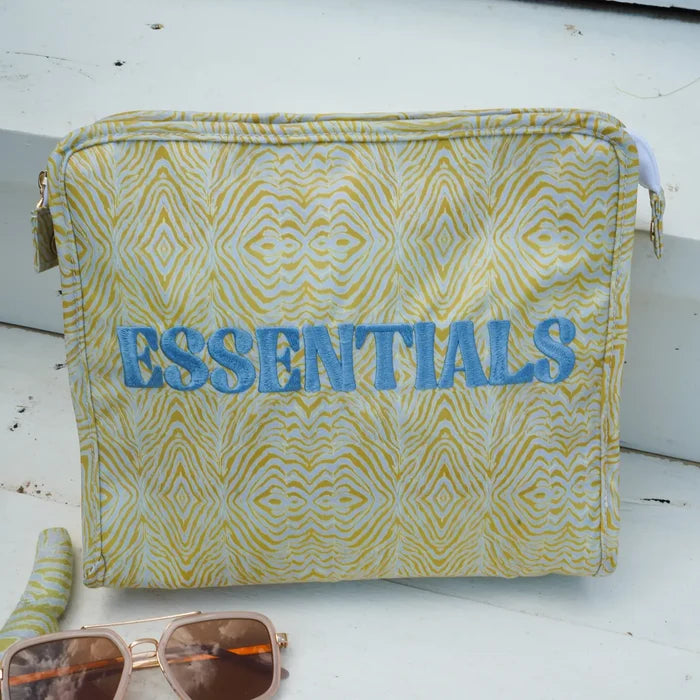 Essentials - Chartreuse Zebra Travel Pouch