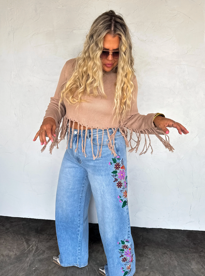 Evie Floral Embroidered Jeans
