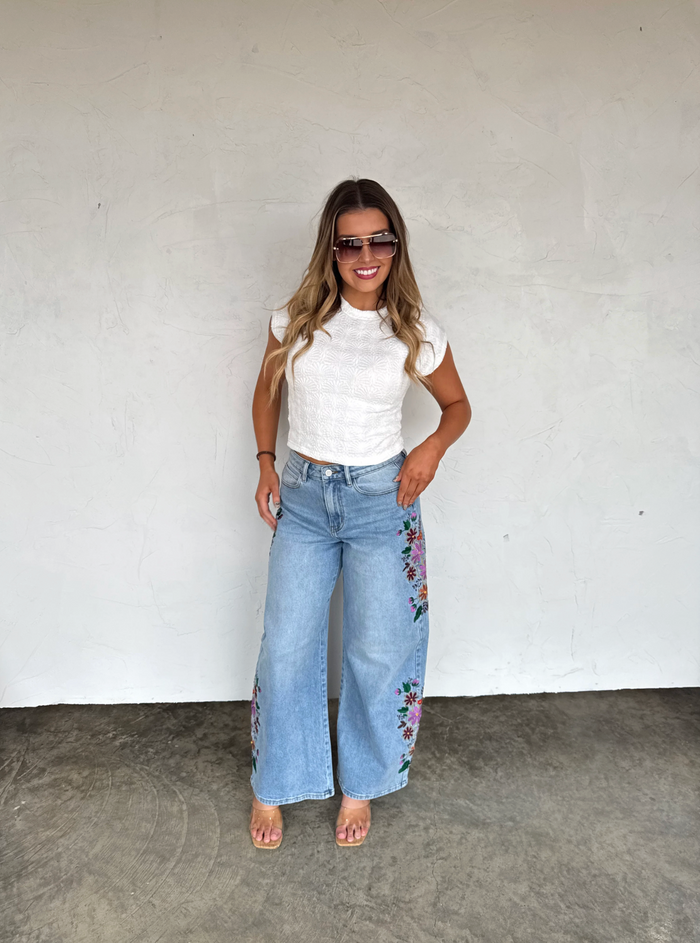Evie Floral Embroidered Jeans