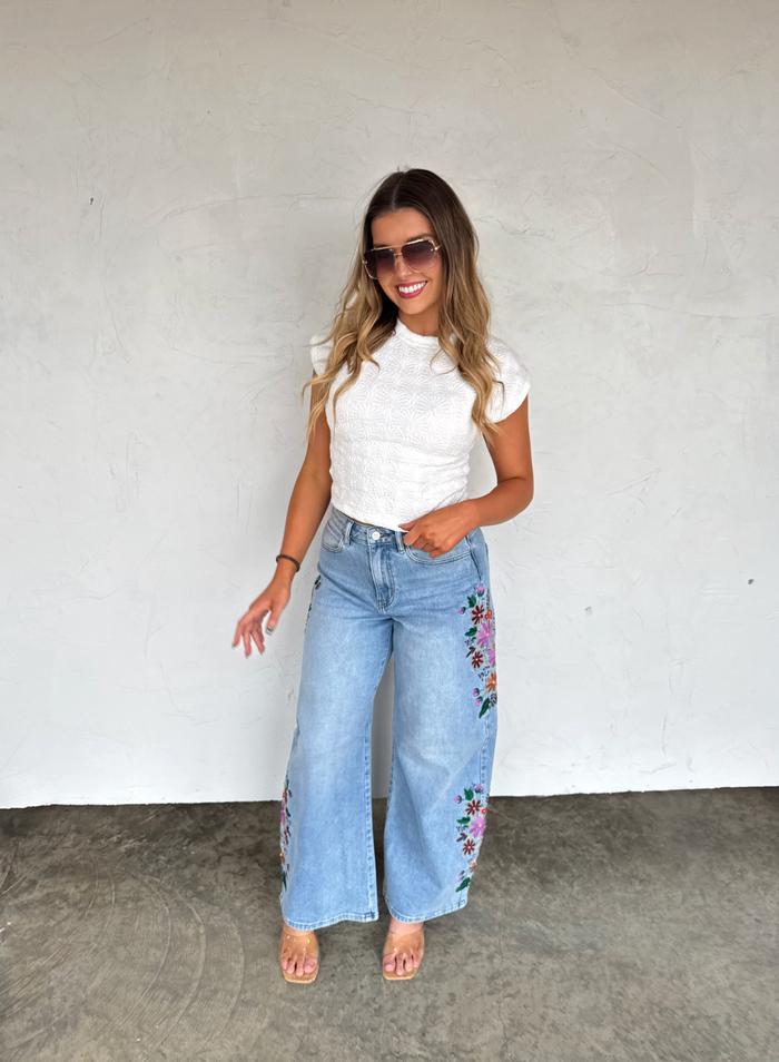 Evie Floral Embroidered Jeans