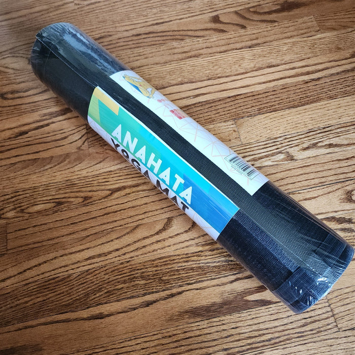 Exercise Yoga Mat Black Non Slip At 72" X 24" X 6Mm Thickness & Carrying Strap