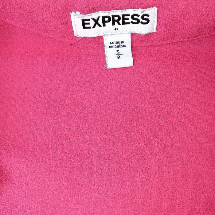 Express Pink Long Sleeve Collared Button Up Shirt Womens Size S2