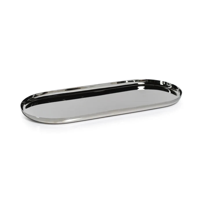 EXTRA LARGE-PARK LANE OVAL TRAY - POL. NICKEL