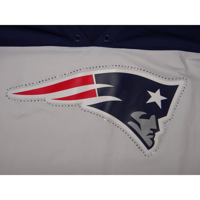 Fanatics New England Patriots Womens M Rhinestone Logo Jersey Shirt White Navy7