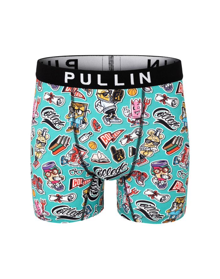 boxer long coton imprime college PULLIN en coton