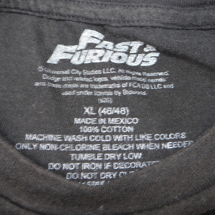 Fast & Furious Mens XL Black 1970 Dodge Charger Graphic T Shirt Short Sleeve1