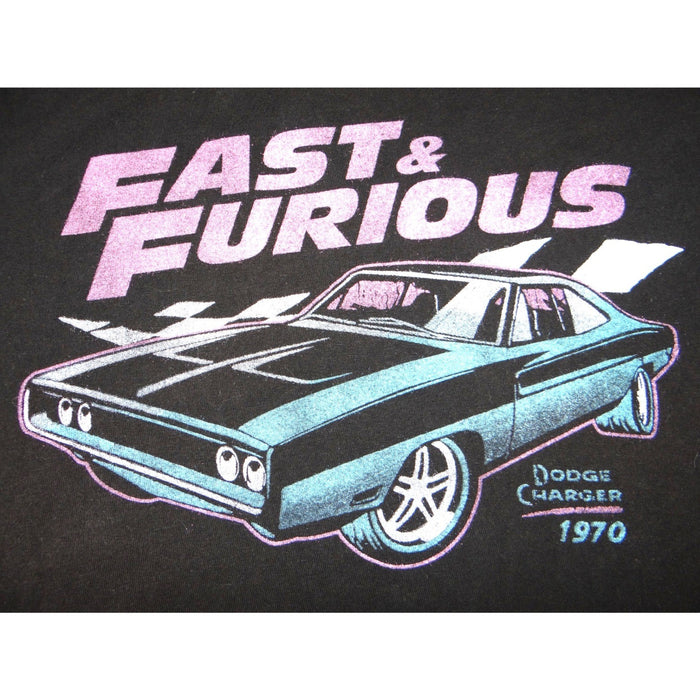 Fast & Furious Mens XL Black 1970 Dodge Charger Graphic T Shirt Short Sleeve3