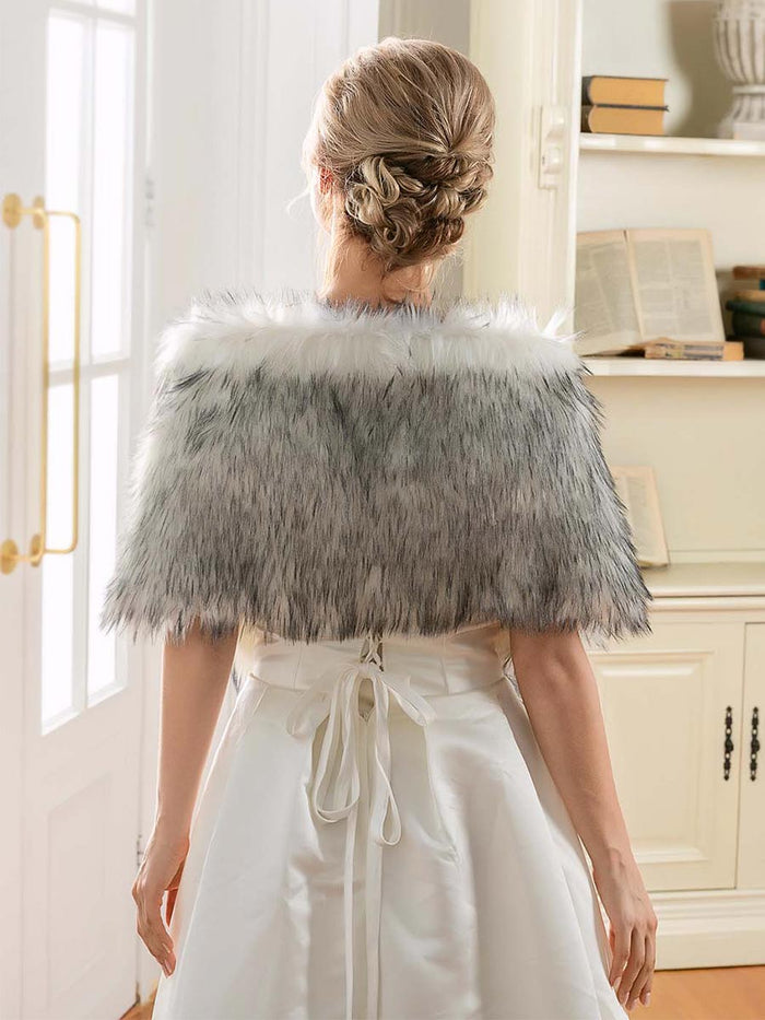 Faux Fur Wedding Shawl