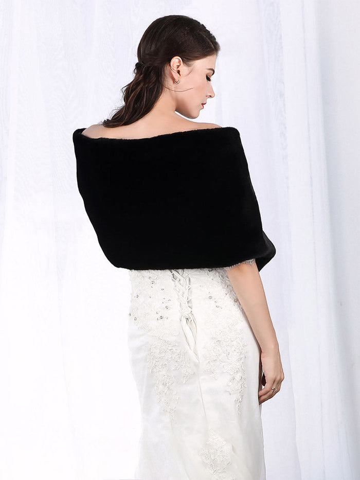 Faux Fur Wedding Shawl