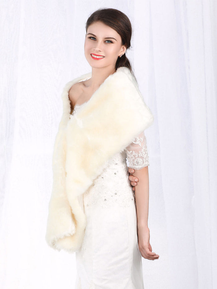 Faux Fur Wedding Shawl