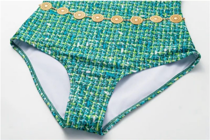 Fern Swimsuit With Belt  - Green