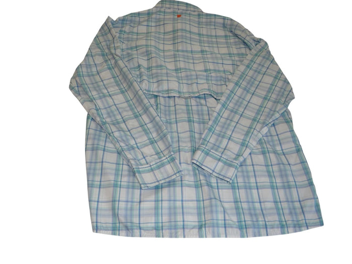 Field & Stream Men's Plaid Long Sleeve Shirt   Blue & Green1