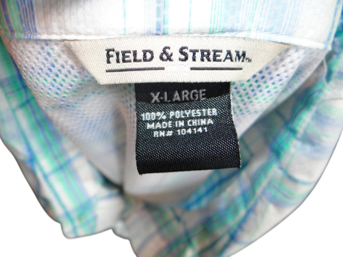 Field & Stream Men's Plaid Long Sleeve Shirt   Blue & Green6